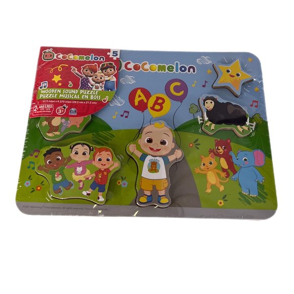 Spinmaster Puzzles | Toys | Wooden Cocomelon Puzzle With Sound 5 Pieces ...